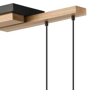 Luster na lanku CORTINA 2xE27/15W/230V + 2xG9/5W/230V čierna/dub