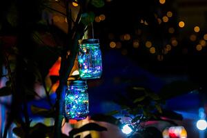 Bezdoteku LEDSolar solárne závesná vianočné poháre s reťazou multicolor 1 ks, IPRO, 1W, multicolor