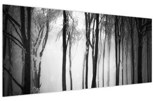 Obraz - Vlk v temnom lese (120x50 cm)