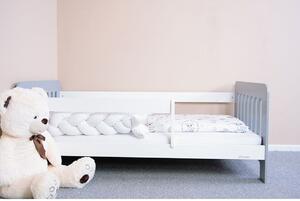 New Baby Detská posteľ so zábranou Erik biela-sivá, 160 x 80 cm