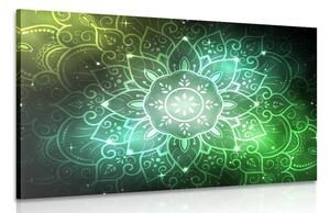 Obraz Mandala s galaktickým pozadím v odtieňoch zelenej Varianta: 90x60