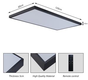 Brilagi-LED Stmievateľné kúpeľňové svietidlo FRAME SMART LED/96W/230V IP44 čierne + diaľkové ovládanie