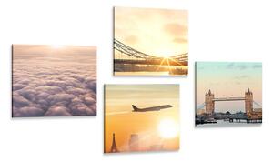 Set obrazov Londýn s východom slnka Varianta: 4x 40x40