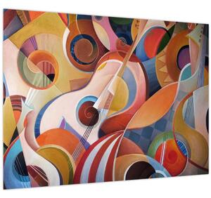 Sklenený obraz - Hudobný abstrakt (70x50 cm)