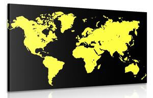 Obraz žltá mapa na čiernom pozadí Varianta: 60x40