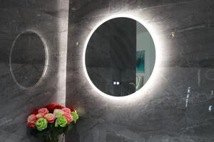 Bezdoteku Nemlžící kúpeľňové zrkadlo guľaté s LED osvetlením 60x60 cm KZ3