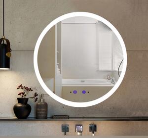 Bezdoteku Nemlžící kúpeľňové zrkadlo guľaté s LED osvetlením 60x60 cm KZ3