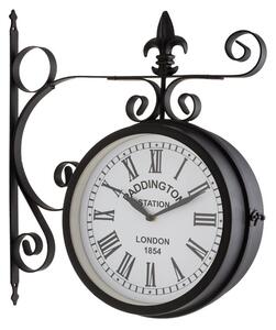 Blumfeldt Paddington, nástenné hodiny, staničné hodiny, záhradné hodiny, 41 x 45 x 11 cm, vintage