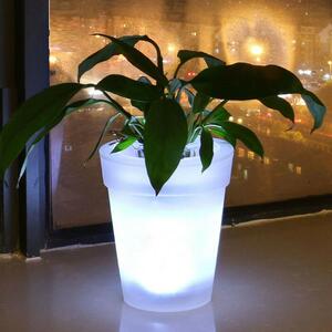Bezdoteku LED solárne svietiaci kvetináč studená biela, IPRO, 1W, studená biela