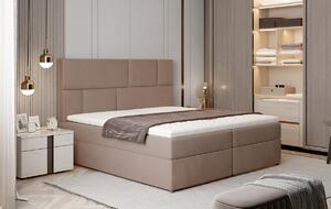Čalúnená manželská posteľ s úložným priestorom Ferine 145 - hnedá
