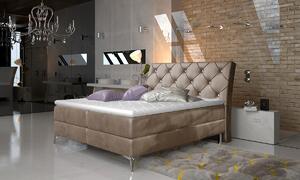 Čalúnená manželská posteľ s úložným priestorom Amika 160 - hnedá