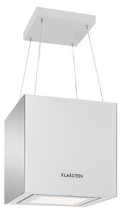 Klarstein Kronleuchter, digestor, 45 cm, ostrovčekový, 600 m³/h, LED, sklo, zrkadlové strany, biely