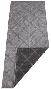 NORTHRUGS - Hanse Home koberce Kusový koberec Twin Supreme 103757 Black / Anthracite – na von aj na doma - 80x250 cm