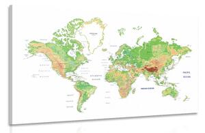 Obraz klasická mapa sveta s bielym pozadím Varianta: 60x40