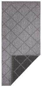 NORTHRUGS - Hanse Home koberce Kusový koberec Twin Supreme 103757 Black / Anthracite – na von aj na doma - 80x350 cm