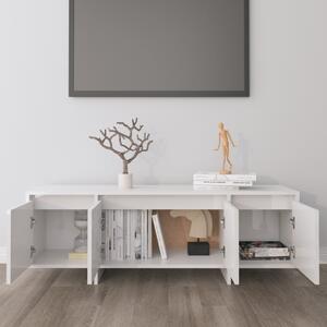 TV skrinka, lesklá biela 120x30x40,5 cm, kompozitné drevo