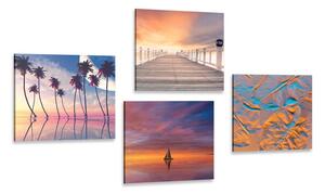 Set obrazov morská krajina v nádherných farbách Varianta: 4x 40x40