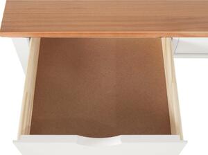 Bielo-hnedý pracovný stôl z borovicového dreva Støraa Gava, dĺžka 120 cm