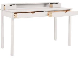 Biely pracovný stôl z borovicového dreva s poličkou Støraa Gava