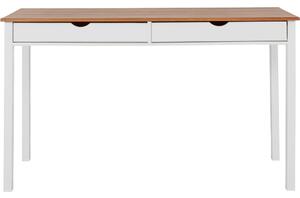 Bielo-hnedý pracovný stôl Støraa Gava, dĺžka 140 cm