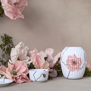 Biela porcelánová váza Kähler Design Poppy, výška 21 cm