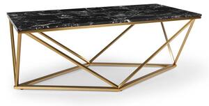 Besoa Black Onyx I, konferenčný stolík, 110 x 42,5 x 55 cm (Š x V x H), mramorový vzhľad, zlatý/čierny