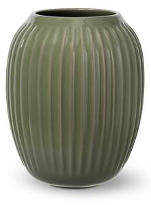 Tmavozelená kameninová váza Kähler Design, výška 21 cm