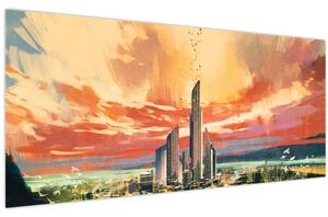 Obraz - Maľované mesto (120x50 cm)