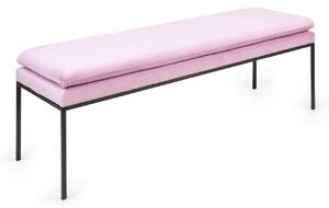 Besoa Eloise, čalúnená lavica, penová výplň, polyesterový poťah, zamat, oceľ, ružová