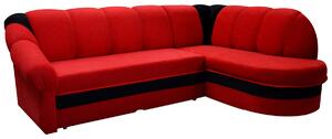 NABBI Belluno P rohová sedačka s rozkladom a úložným priestorom červená / čierna