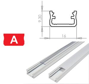 BERGE Hliníkový Profil pre LED pásky A Povrchový Biely 1m