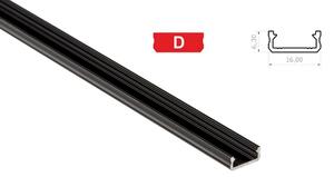 BERGE Hliníkový profil pre LED pásky D mini povrchový 1m ČIERNY
