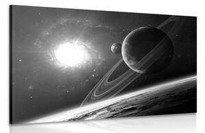 Obraz planéta vo vesmíre v čiernobielom prevedení Varianta: 60x40