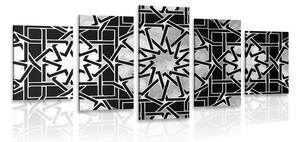 5-dielny obraz orientálna mozaika v čiernobielom prevedení Varianta: 100x50