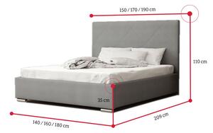 Čalúnená posteľ NASTY 5, malmo 61, 140x200 cm