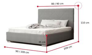 Jednolôžková čalúnená posteľ NASTY 5, 80x200, malmo 61