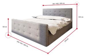 Čalúnená posteľ BAILANDO 1 + rošt + matrace, 140x200, cosmic 97