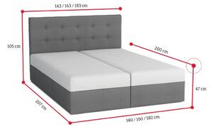 Čalúnená posteľ DOUBLE 1, cosmic 160, 140x200 cm