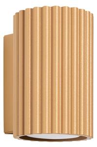 Nástenné svietidlo Karbon, 1x zlaté kovové tienidlo, (10 cm)