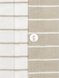 Bielo-béžové flanelové obliečky na dvojlôžko Westwing Collection Talin, 200 x 200 cm