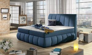 Čalúnená manželská posteľ s úložným priestorom Vareso 140 - modrá (Orinoco 80)