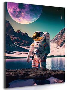 Obraz astronaut na povrchu neznámej planéty