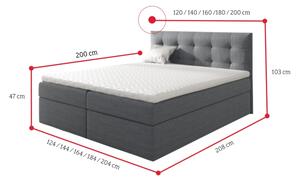 Čalúnená posteľ boxspring NUMBER 1, 180x200, soft 17