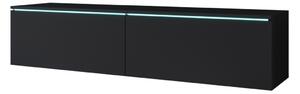 TV stolík LOWBOARD D 2, 140x30x33, čierna, s LED osvetlením