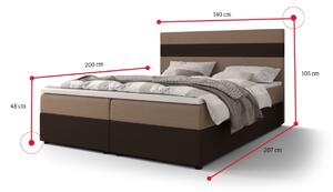 Čalúnená posteľ KOLOS + topper, 140x200, rainbow 27
