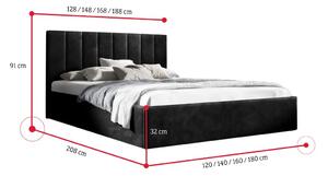 Čalúnená posteľ VALERIO 2, 140x200, trinity 13