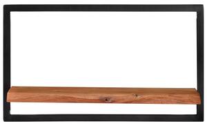 Nástenné police 2 ks 60x25x35 cm akáciový masív a oceľ