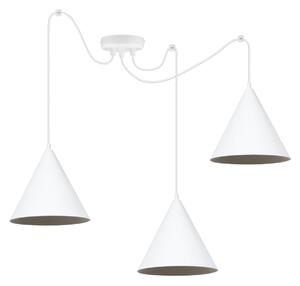 Závesné svietidlo Soho Spider, 3x biele kovové tienidlo, (fi 25cm)
