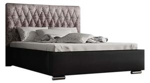 Čalúnená posteľ REBECA + rošt + matrac, Siena02 s kryštálom/Dolaro08, 160x200