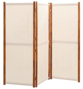 3-panelový paraván krémovo-biely 210x180 cm